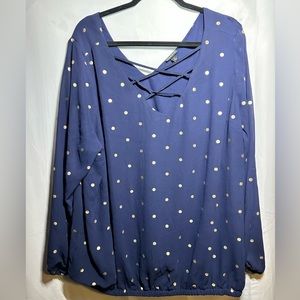 Torrid Navy and Gold Top